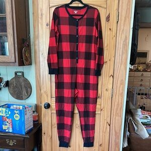 Old Navy Red and Black Plaid Onesie